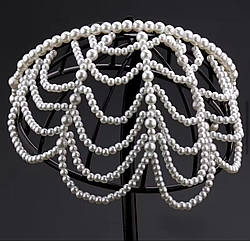 Діадема "Сяйво перлин". Прикраса на голову з намистинами