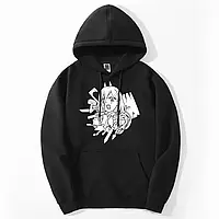 Худи оверсайз с аниме принтом "Юко Девил с топором" Человек-бензопила / Chainsaw Man, Черный, XS