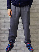 Теплые мужские спортивные штаны джоггеры трехнитка на флисе зимние брюки с начесом с карманами пояс на резинке