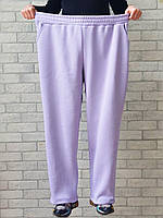 Теплые спортивные штаны на флисе для женщин большого размера батал брюки зимние трехнитка с начесом с карманами пояс на резинке