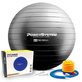 М'яч для фітнесу (фітбол) Power System PS-4013 Ø65 cm PRO Gymball Black