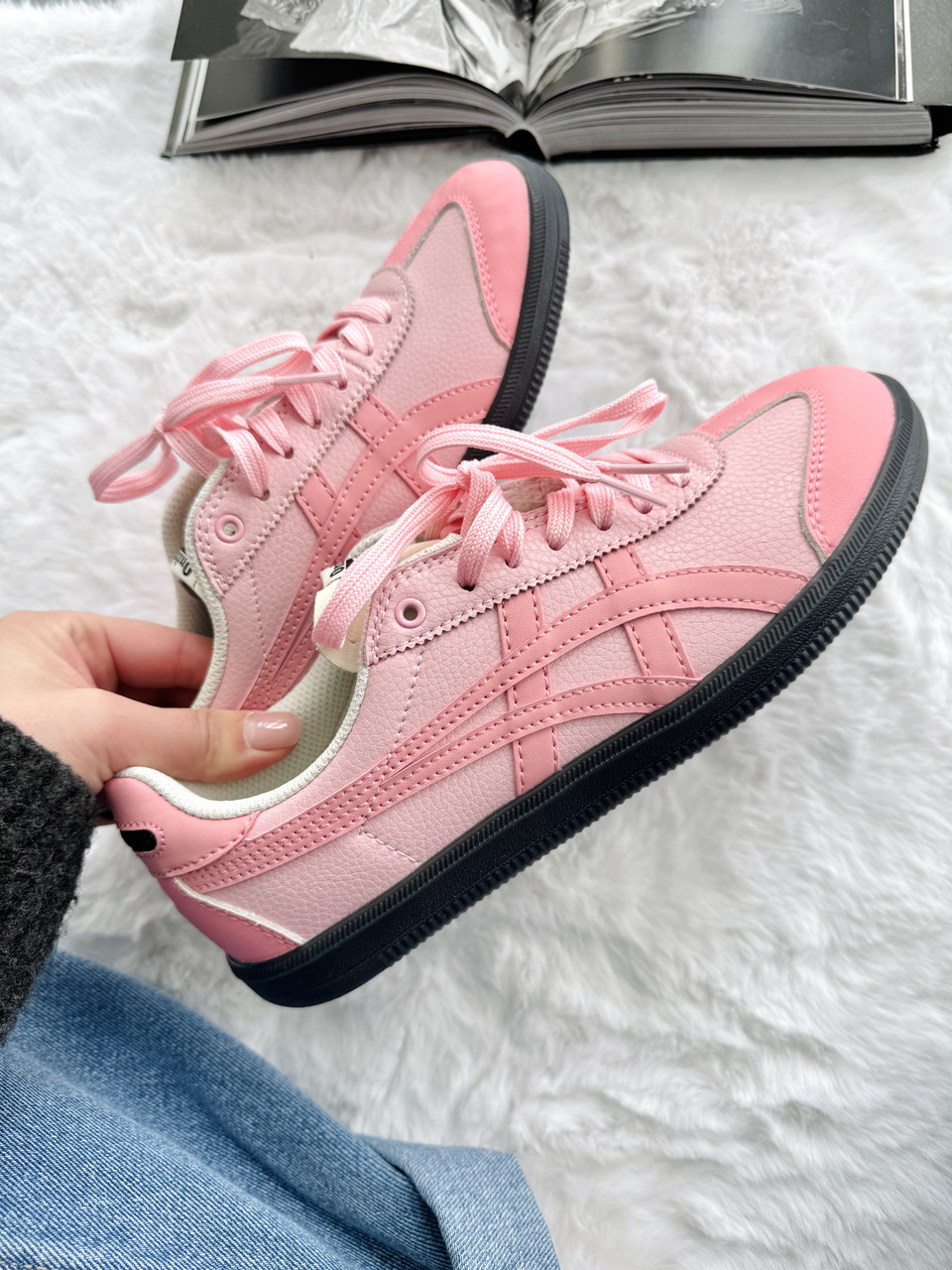 Жіночі кросівки Asics Onitsuka Tiger Tokuten Pink Рожеві Кеди Асікс Оніцука шкіра текстиль демісезон