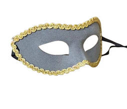 Вечірня маска "Лорд" сіра з золотистим обідком