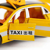 Машинка металева Автопром Mercedes-Benz E300L Taxi жовта 1:32 — інерційна модель зі звуком і світлом, арт. AP74240, фото 5