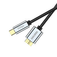 Дата-кабель Type-C Micro USB 3.0 KAKUSIGA KSC-1528 (для HDD) 0.5 м чорний