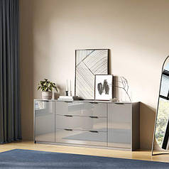 Комод Рома 2.0 Глянець Сіра Лава 2дв 3шх