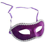 Вечірня маска "Лорд" фіолетова з сріблястим обідком
