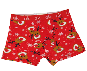 Новорічні чоловічі труси з оленями XL червоні Coralle Klaare 3059