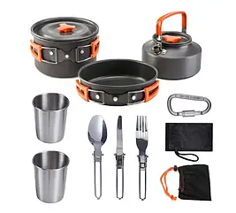 Набір туристичного посуду зі столовими приладами HALIN DS-308A