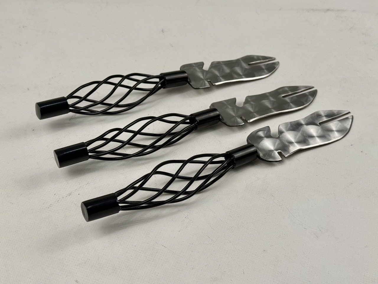 Вилка для зняття м'яса Ексклюзив, плетена ручка, нержавіюча сталь 3мм, для шашлику та пікніка, фото 1