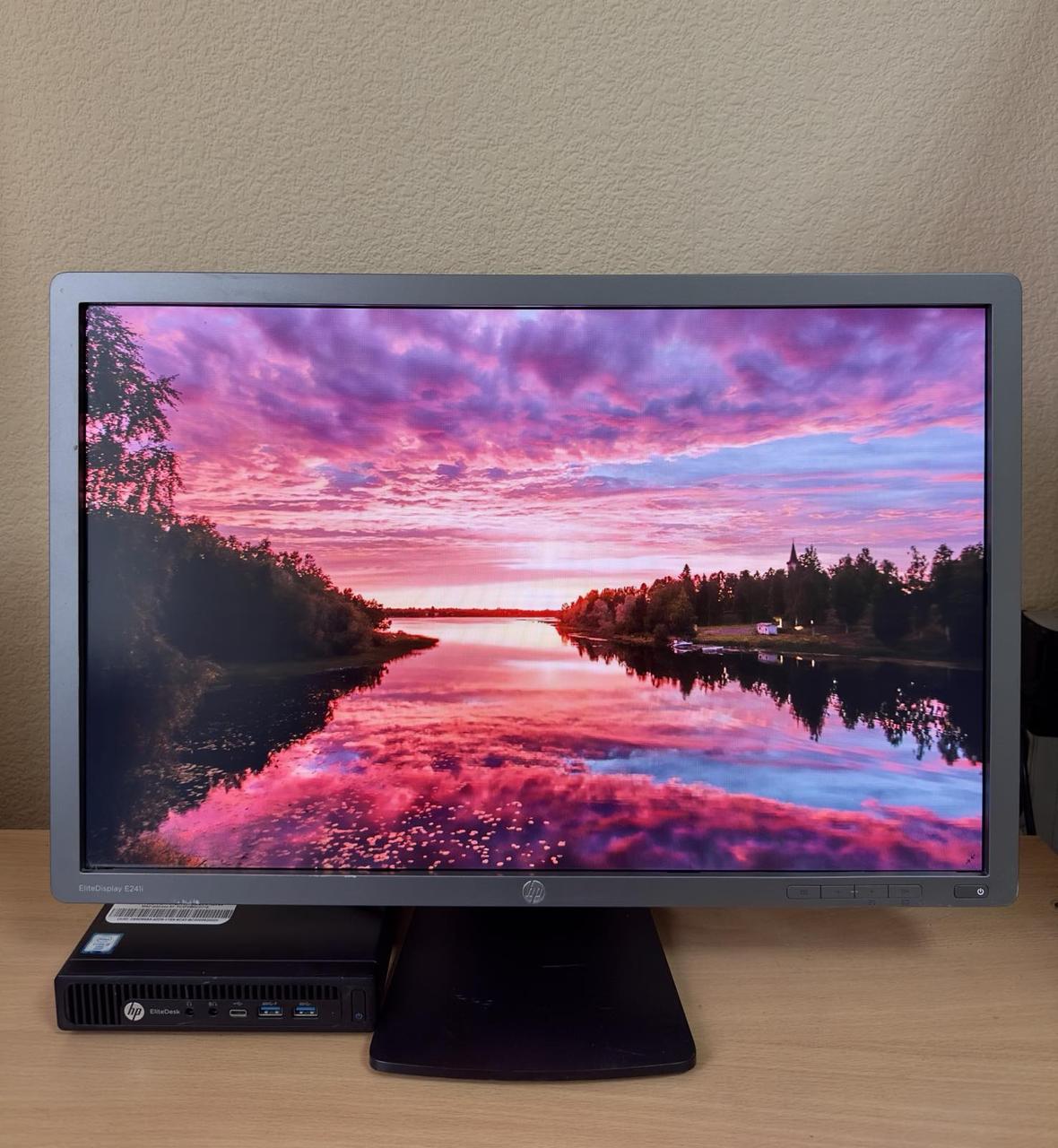 Комплект Міні-ПК HP EliteDesk 800 G2 i5-6500T/8/256GB + Монітор HP EliteDisplay E241i 24" FHD IPS, фото 1