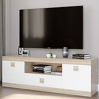 ТВ Тумба з ящиками 1500 Соната Дуб сонома + Білий Еверест (150х38х50 см)