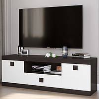 ТВ Тумба з ящиками 1500 Соната Венге темний + Білий Еверест (150х38х50 см)