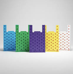 Поліетиленові Пакети "Майка" Дуже Міцні з малюнком Горошок, розмір  30*50 см