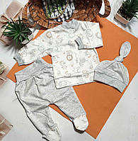 Теплий комплект для новонародженого кофтинка  повзунки шапочка 62 розмір