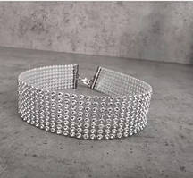 Блискуче Намисто /Чокер зі Стразами/Широкий блискучий чокер /Для весіль, заходів /косплей/Прикраса для шиї