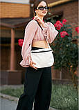 Містка жіноча сумка з довгим ремінцем через плече, матова еко-шкіра, фото 4