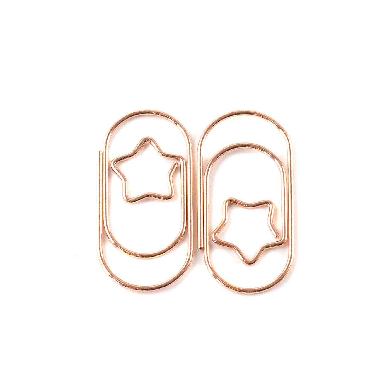 Скріпка велика із зіркою 38*19мм рожеве золото 1шт SKR054, фото 1