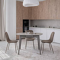 Керамічний овальний стіл 110*75 обідній кухонний розкладний розсувний модерн для кухні вітальні TM-85 барділіо лайт+сірий