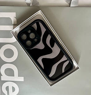 Чохол на iPhone 14 pro смугастий принт чорно-білий