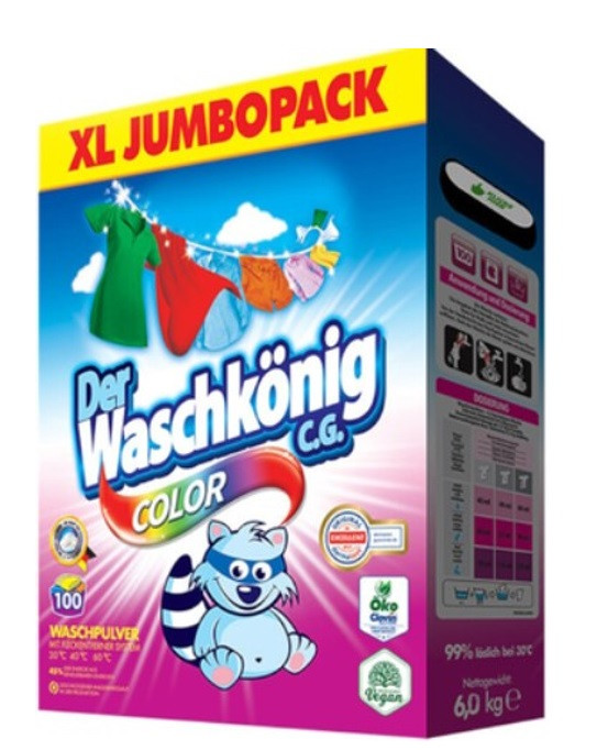 WASCHKONIG COLOR засіб мийний для прання порошкоподібний  6,0 кг к/к, фото 1