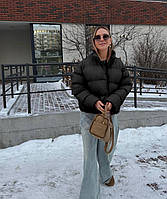 Зимний женский пуховик черный | Синтепон 200