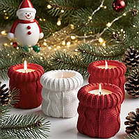 Молд для свічника/кашпо «В'язаний светр», м'який та еластичний силікон, 1 шт.