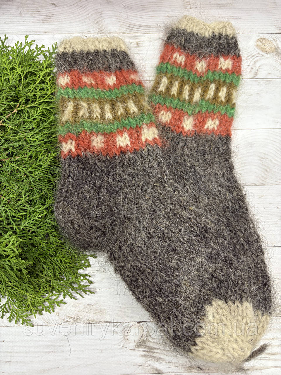 Гуцульські Шкарпетки з овечої шерсті 40-42 розмір, фото 1