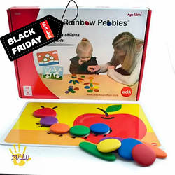 Веселкова галька. Набір для малюків з картками (36 камінців) EDX Education