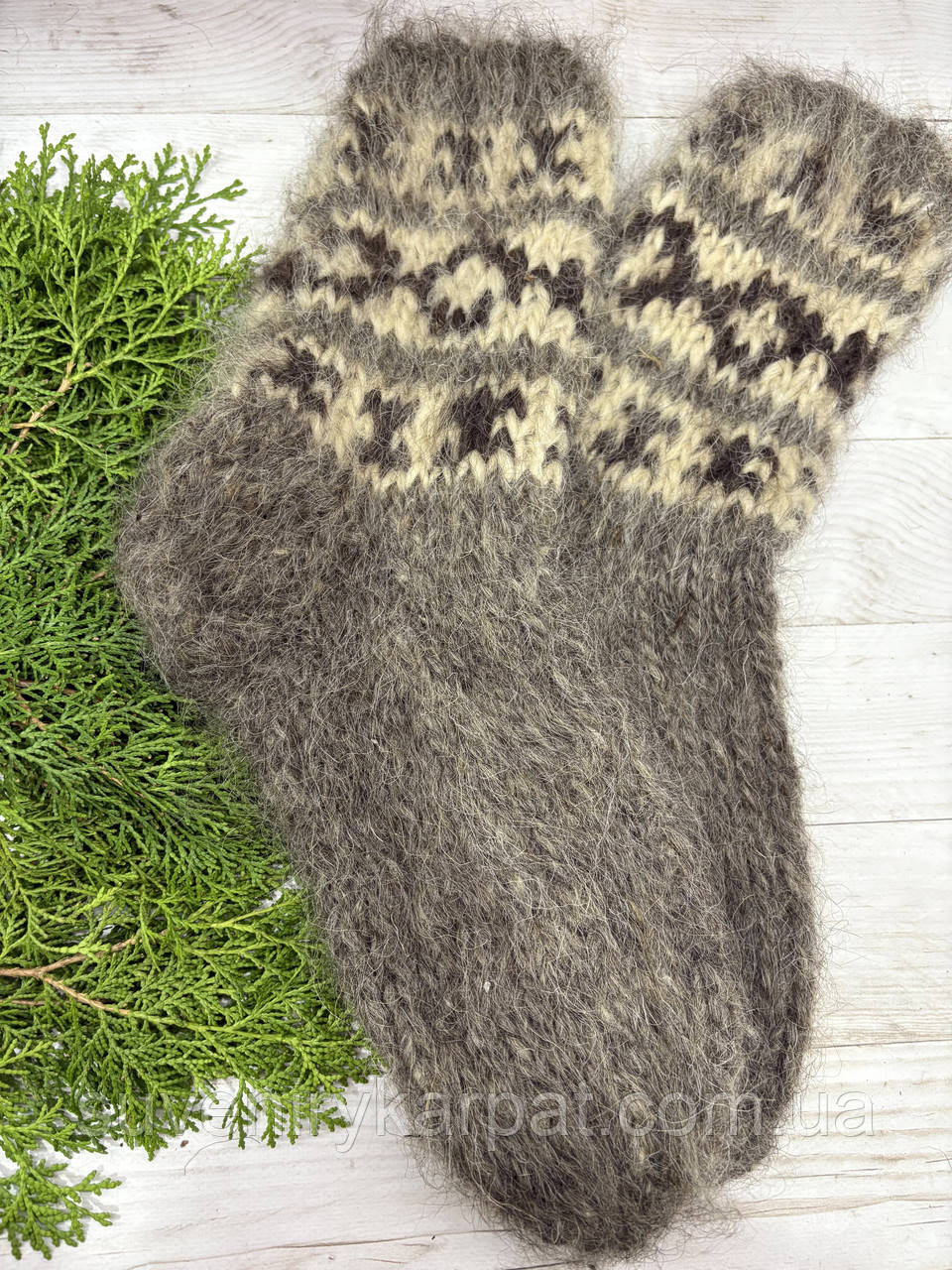 Гуцульські шкарпетки з овечої шерсті розмір 43-46 вовняні шкарпетки ручної роботи, фото 1