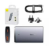 МЗП Baseus GaN5 Pro Ultra-Slim Fast Charger C + U 65W (Overseas Edition) Сірий, фото 3