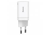 МЗП Baseus Super Si Pro Quick Charger C + U 30W EU Білий, фото 2