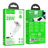 МЗП Hoco N46 Glorious PD20W+QC3.0 charger(EU) Білий, фото 2