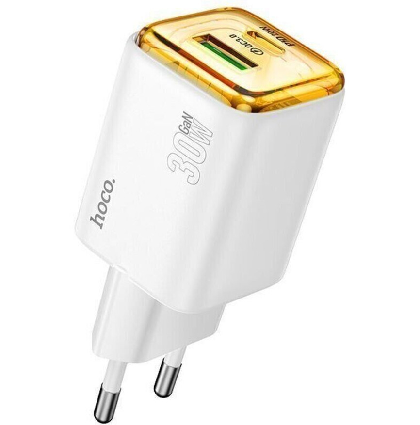 МЗП Hoco N53 Monsoon PD30W+QC3.0 charger(EU) Білий, фото 1