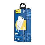 МЗП Hoco N7 Speedy dual port charger set Lightning ( EU ) Білий, фото 2