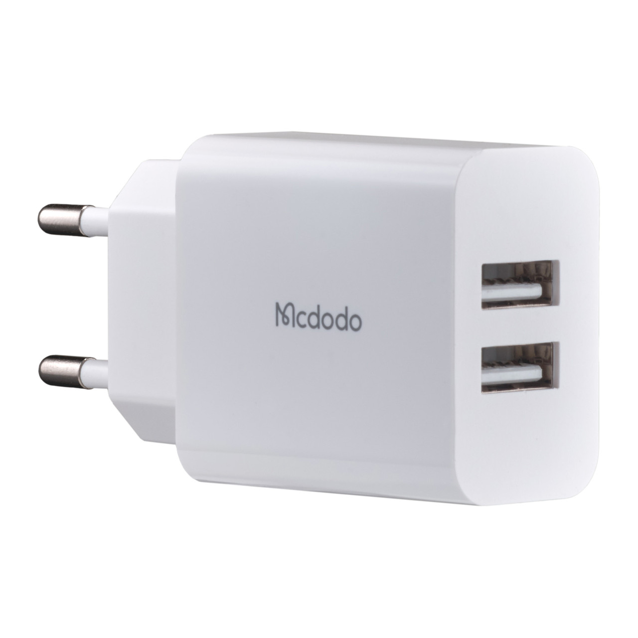 МЗП McDodo Dual USB Charger ( EU Plug ) + Lightning Cable 1m Travel Set CH-6720 Білий, фото 1