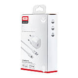 МЗП XO CE01 EU 20W PD Fast Charger Lightning cable Білий, фото 2