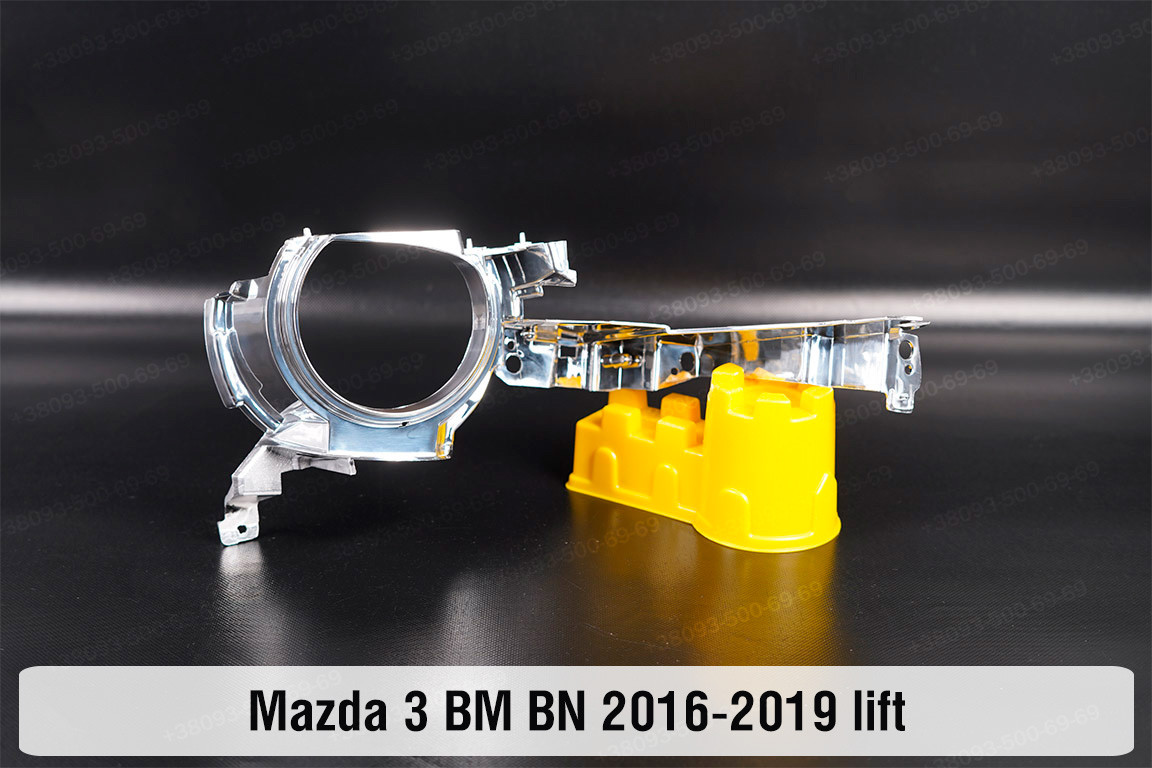 Хромована маска під лінзу Mazda 3 BM BN (2016-2019) рест права, фото 1