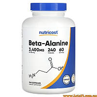 Бета Аланін для тренувань спортсменів Nutricost Beta-Alanine 240 капсул