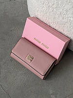 Гаманець Miu Miu жіночий рожевий великий Міу Міу