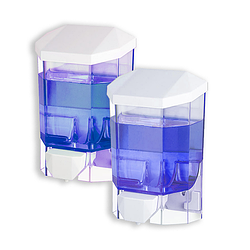 Диспенсер навісний ручний для рідкого мила 1000 мл пластиковий прозорий