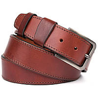 Ремень кожаный коньячный с рядом 40мм мужской Limary sk400223