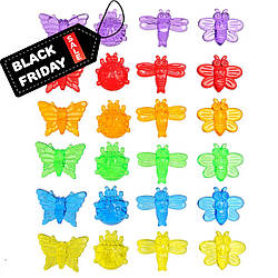 Прозорі фігурки Комахи (24 шт.) для рахунку для сенсорних  ігор