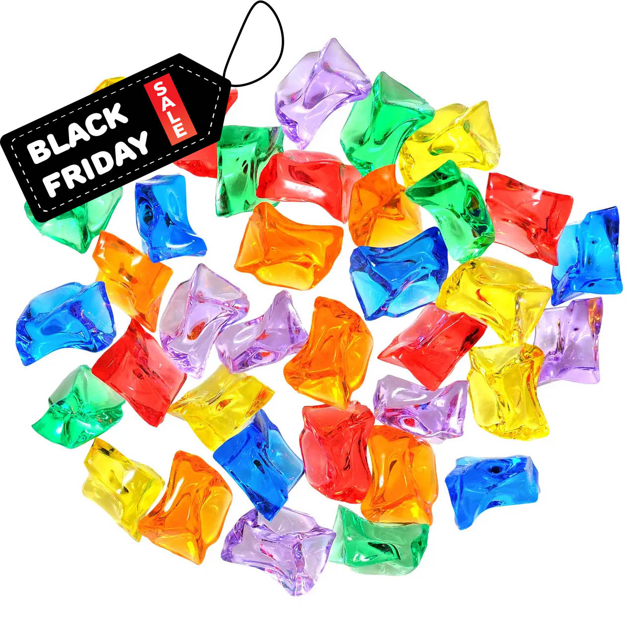 Прозорі фігурки Скарби ( 36 шт) для рахунку та сенсорних ігор, фото 1