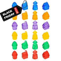 Прозорі фігурки Будинки (24 шт.) для сортування, рахунку та сенсорних ігор