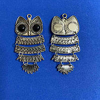 Фурнітура Підвіска Сова 86х39мм+- сріблястий метал купити біжутерію гуртом