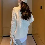 В'язаний жіночий светр з коміром стійкою на блискавці, фото 7