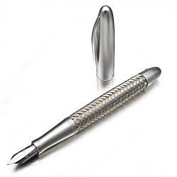 Ручка перова Porsche Design Fountain Pen TecFlex Steel / Gold  P3110, перо F, 188551