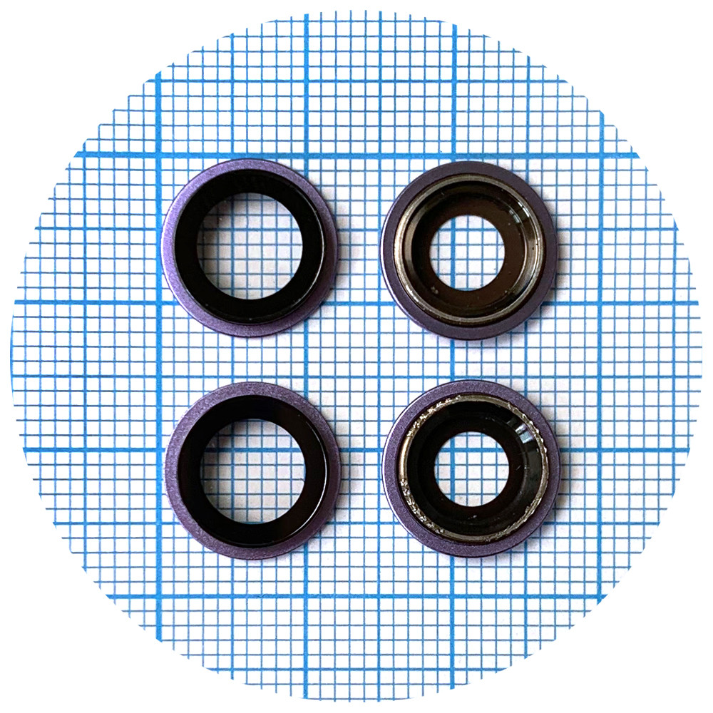 Скло камери Apple iPhone 12, iPhone 12 Mini (з фіолетовим кільцем - 2 шт), фото 1