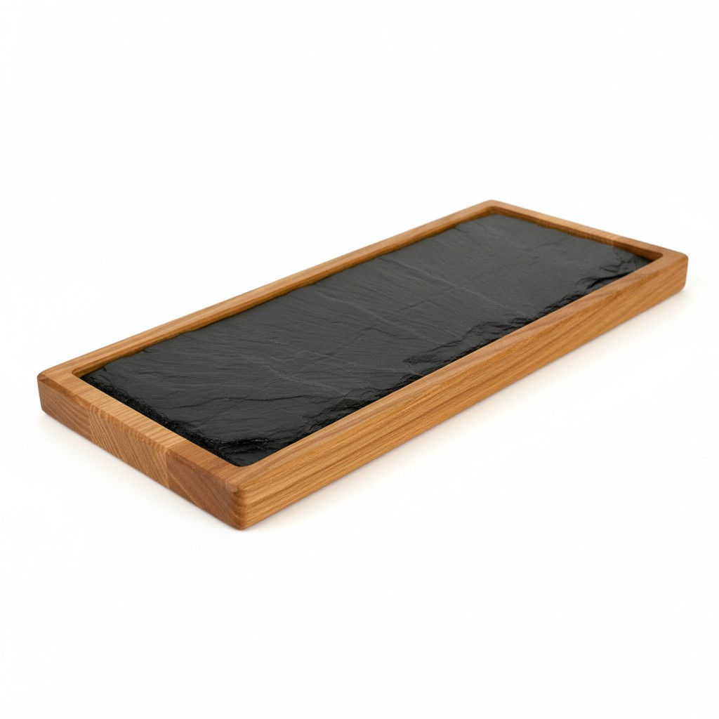 Дошка сланцева з підставкою Огатсу розмір сланцю - 20х9.5 см, фото 1